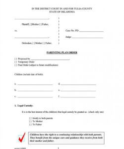 Free Form Child Custody Agreement Without Court Template Pdf Example
