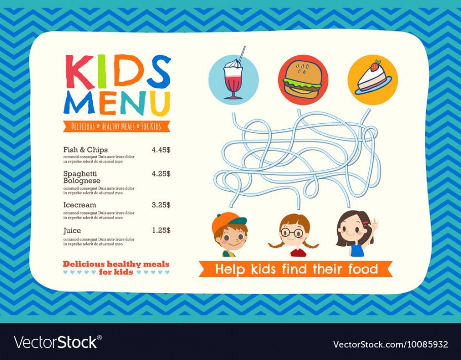 Free Lunch Menu Template For Kids Doc