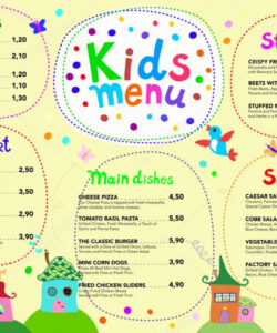 Free Lunch Menu Template For Kids Excel Example