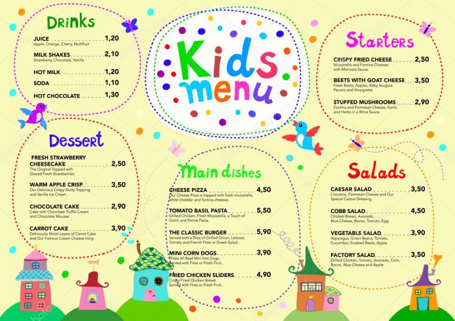 Free Lunch Menu Template For Kids Excel Example