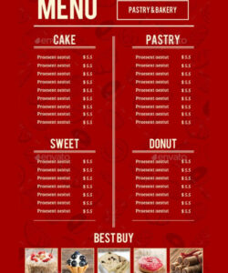 Free Menu Cupcake Bakery Template  Example