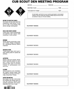Free Scout Camp Menu Planning Template Excel Sample