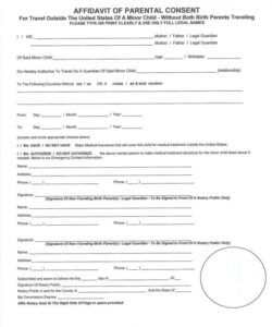 Free Travel Consent Form For Minor Template