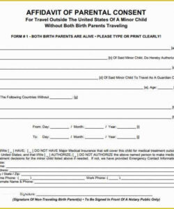 Free Travel Consent Form For Minor Template Pdf Example