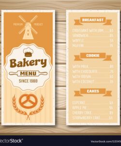 Printable Blank Bakery Menu Template