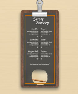 Printable Blank Bakery Menu Template  Example