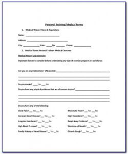 Printable Fitness Waiver And Release Form Template Doc