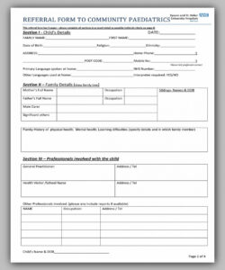 Printable Physician Referral Medical Referral Form Template Excel Example