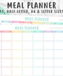 Professional Day Care Menu Planning Template