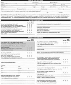 Dental Medical History Update Form Template