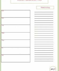 Professional Scout Camp Menu Planning Template Doc Example