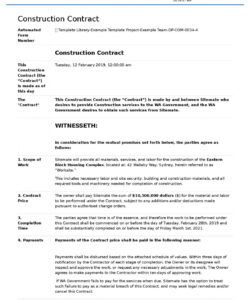 Best Construction Contractor Agreement Template Word Sample