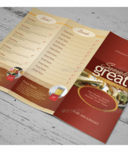 Best Restaurant Cafe Take Out Menu Template Excel Sample