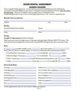 Best Room For Rent Lease Agreement Template Word