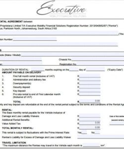 Best Vehicle Lease Agreement Template Excel Sample