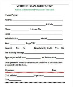 Costum Agreement Between Co Signer And Borrower Template Pdf