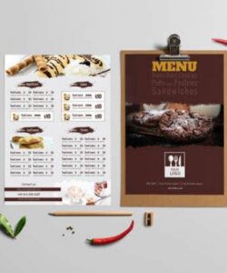 Editable Design Blank Bakery Menu Template  Sample