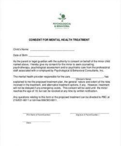 Editable Informed Consent Form Template For Counseling Pdf Sample