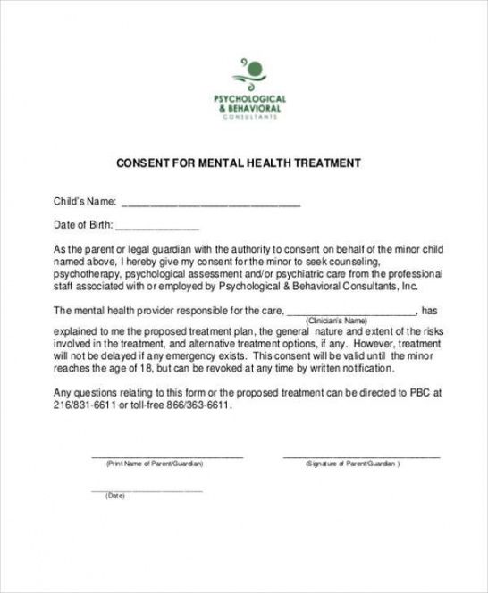 Editable Informed Consent Form Template For Counseling Pdf Sample