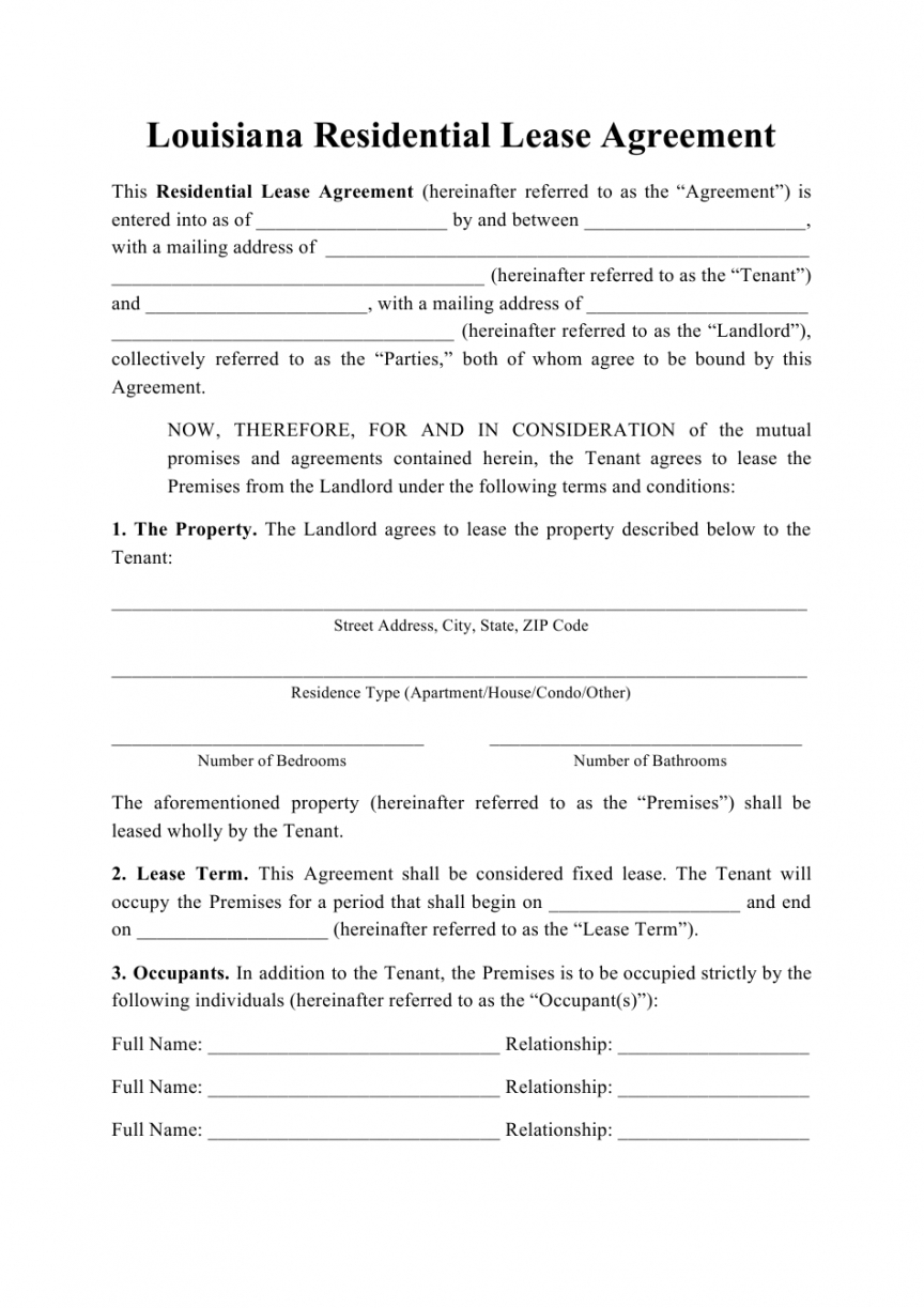 Editable Lease Agreement For House Rental Template Doc