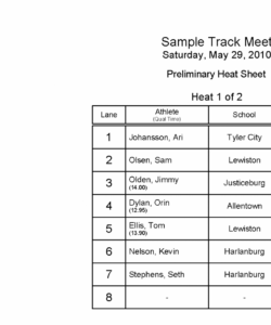 Editable Track And Field Entry Form Template Doc