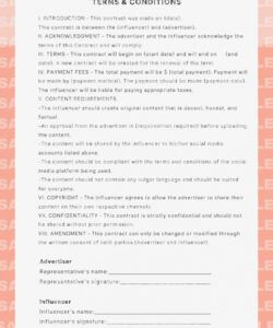 Free Simple Influencer Agreement Template