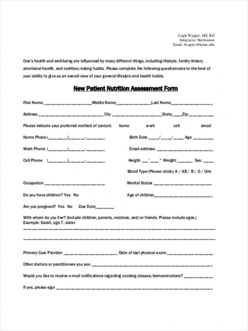 Free Tax Preparation Client Intake Form Template Doc Sample