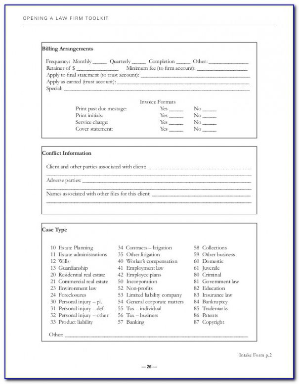 Tax Preparation Client Intake Form Template