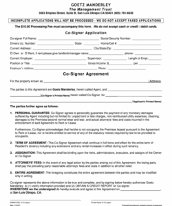 Printable Agreement Between Co Signer And Borrower Template Doc Sample