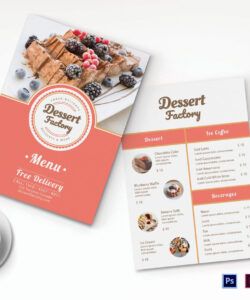 Printable Design Blank Bakery Menu Template Word