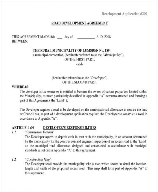 Printable Private Road Maintenance Agreement Template  Example