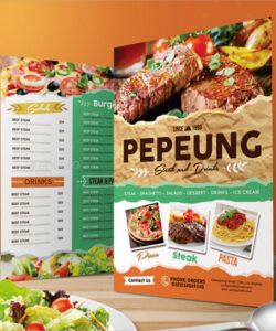 Professional Restaurant Cafe Take Out Menu Template Excel Example