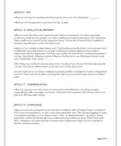 Simple Influencer Agreement Template Pdf