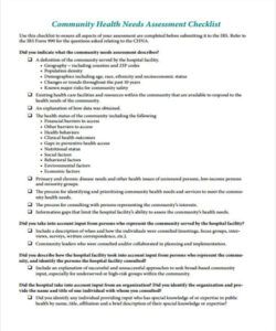 Best Care Needs Assessment Form Template Excel