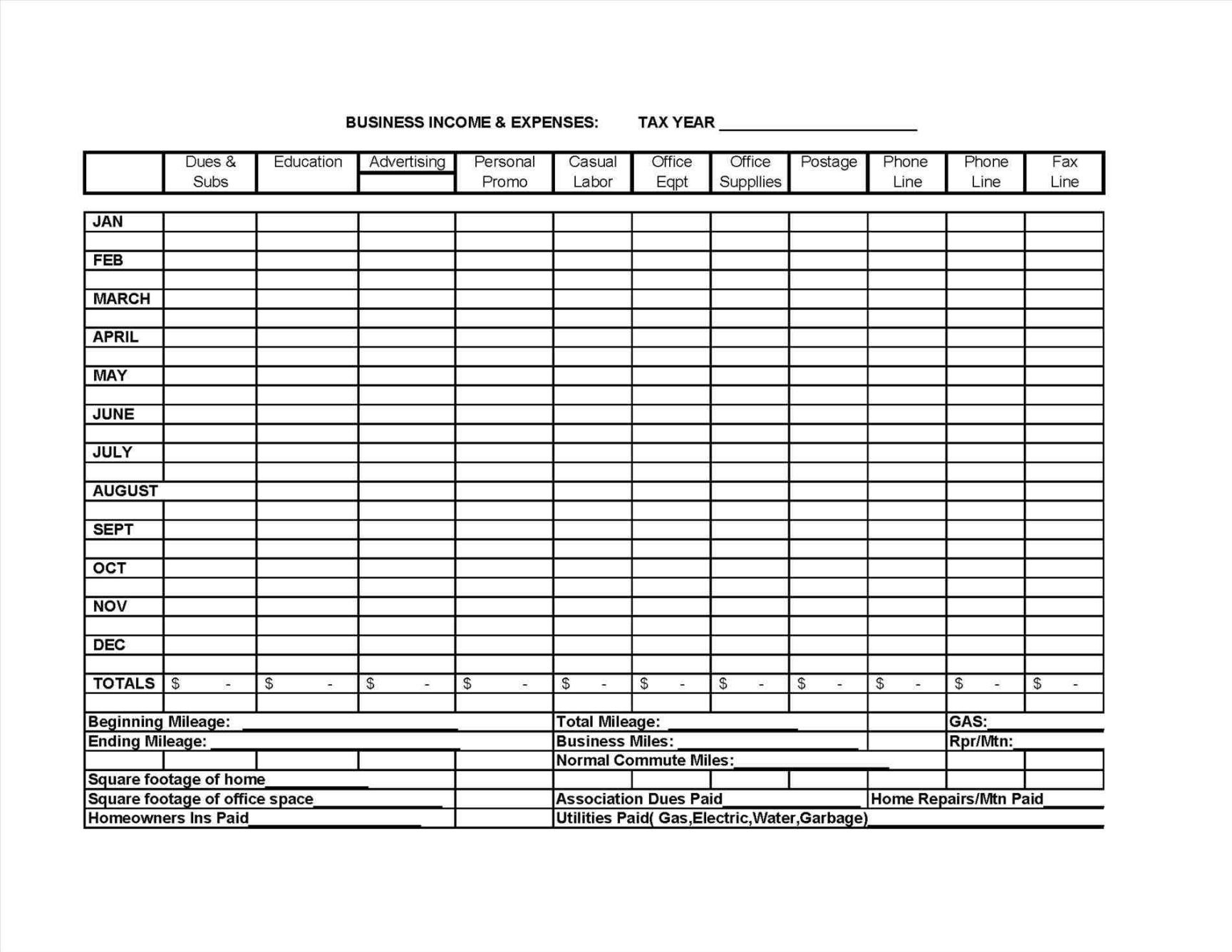 Costum Expense Form Template For Small Business Excel Sample