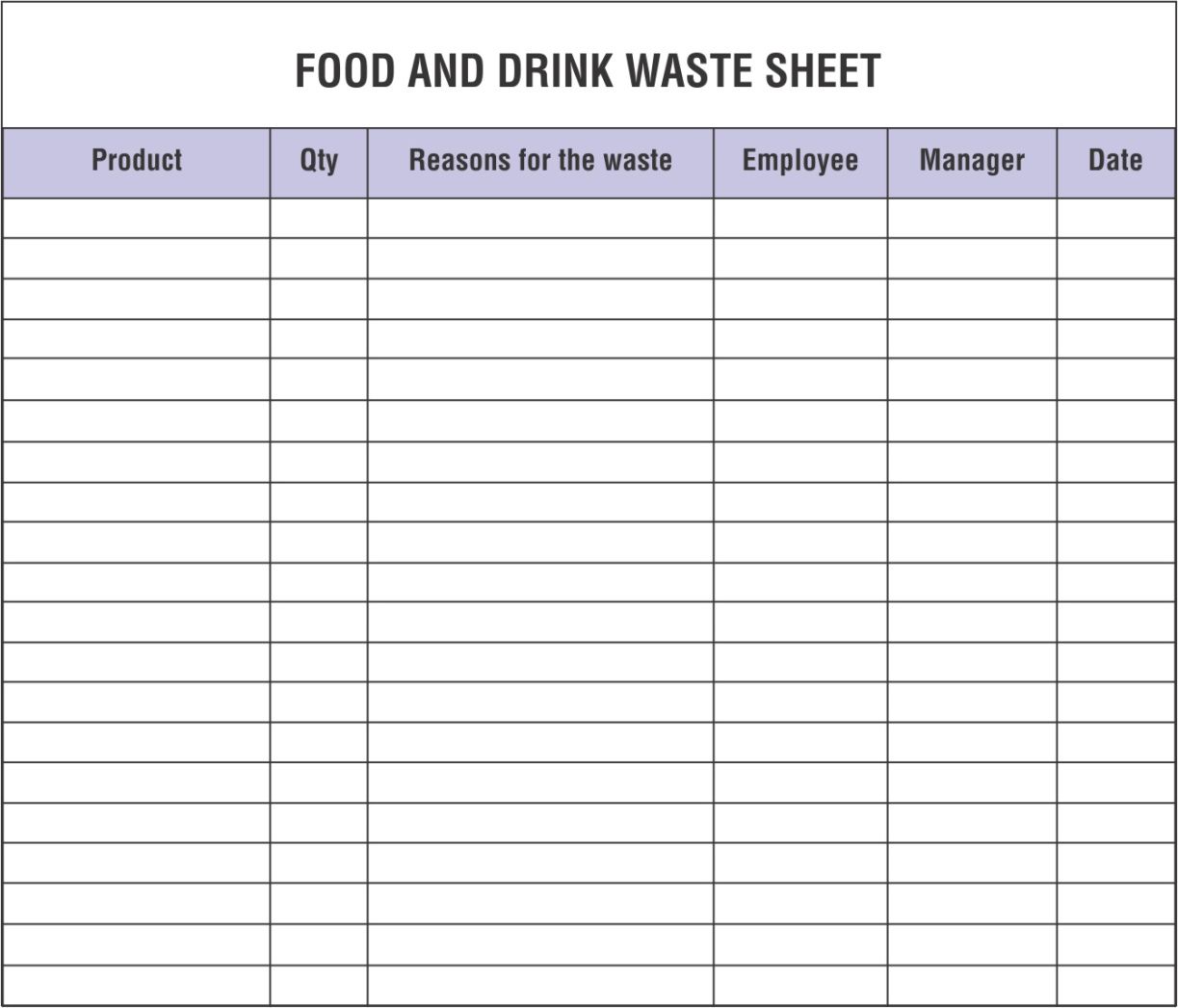 Costum Waste Disposal Form Template Excel
