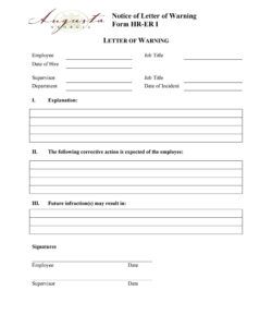Free Employee Warning Form Template Pdf Sample