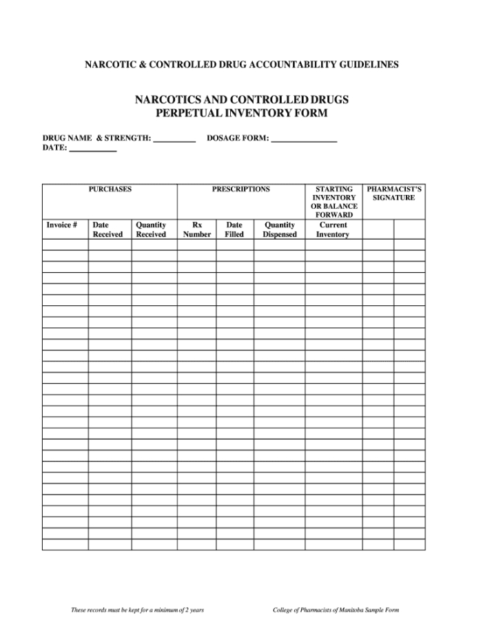 Printable Medication Disposal Form Template Pdf