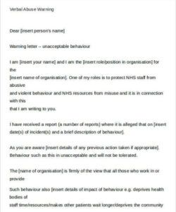 Professional Verbal Warning Form Template Word Sample