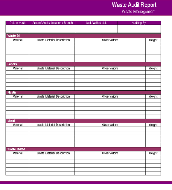 Waste Disposal Form Template  Sample