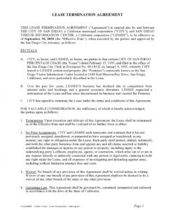 Best Early Lease Termination Agreement Template Pdf Sample