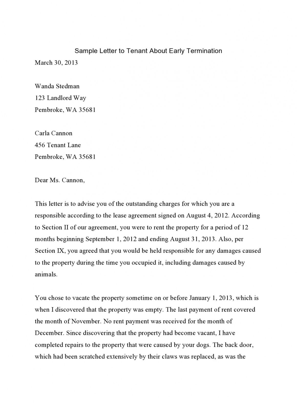 Best Early Termination Of Commercial Lease Agreement Template Doc Sample