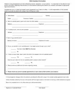 Child Visitation Agreement Template  Sample