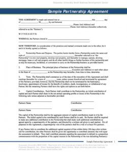 Costum Small Business Partnership Agreement Template Word Sample