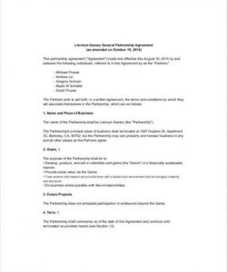 Editable Small Business Partnership Agreement Template