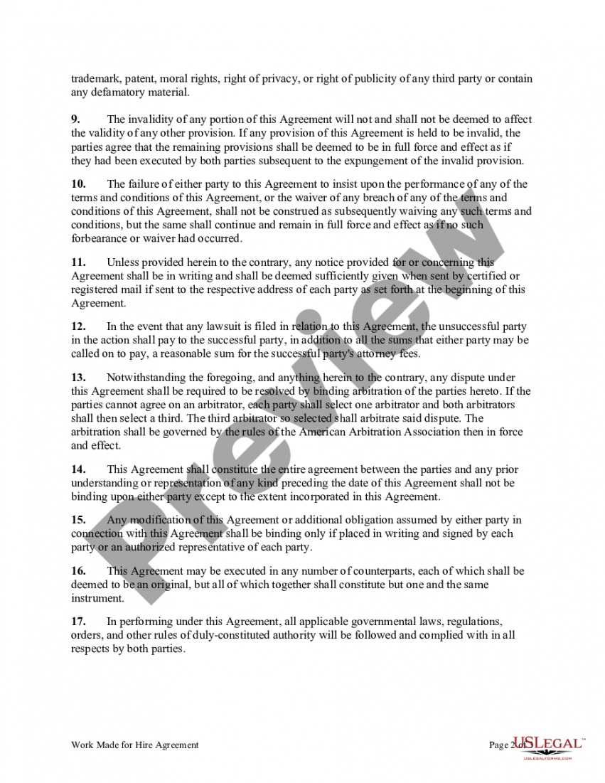 Editable Work Made For Hire Agreement Template Word Example