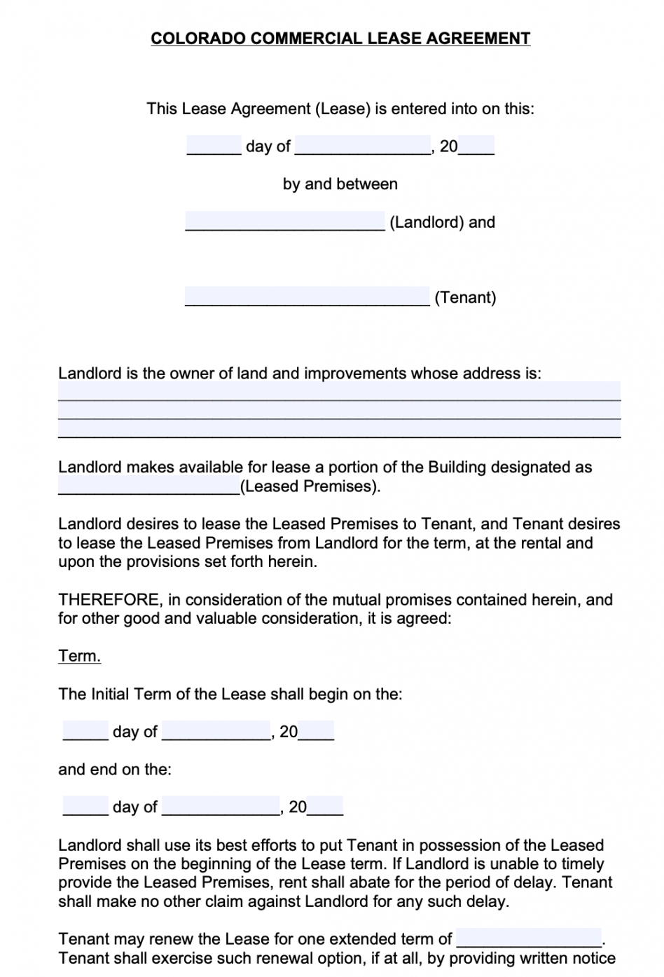Free Early Termination Of Commercial Lease Agreement Template Pdf Sample