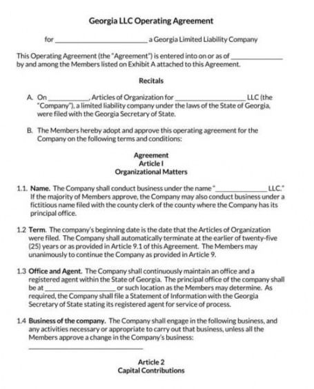 Multi Member Llc Operating Agreement Template Doc