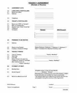 Printable Rent A Room Lease Agreement Template  Example