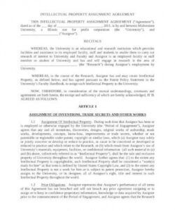 Printable Transfer Of Ip Rights Agreement Template Pdf Example